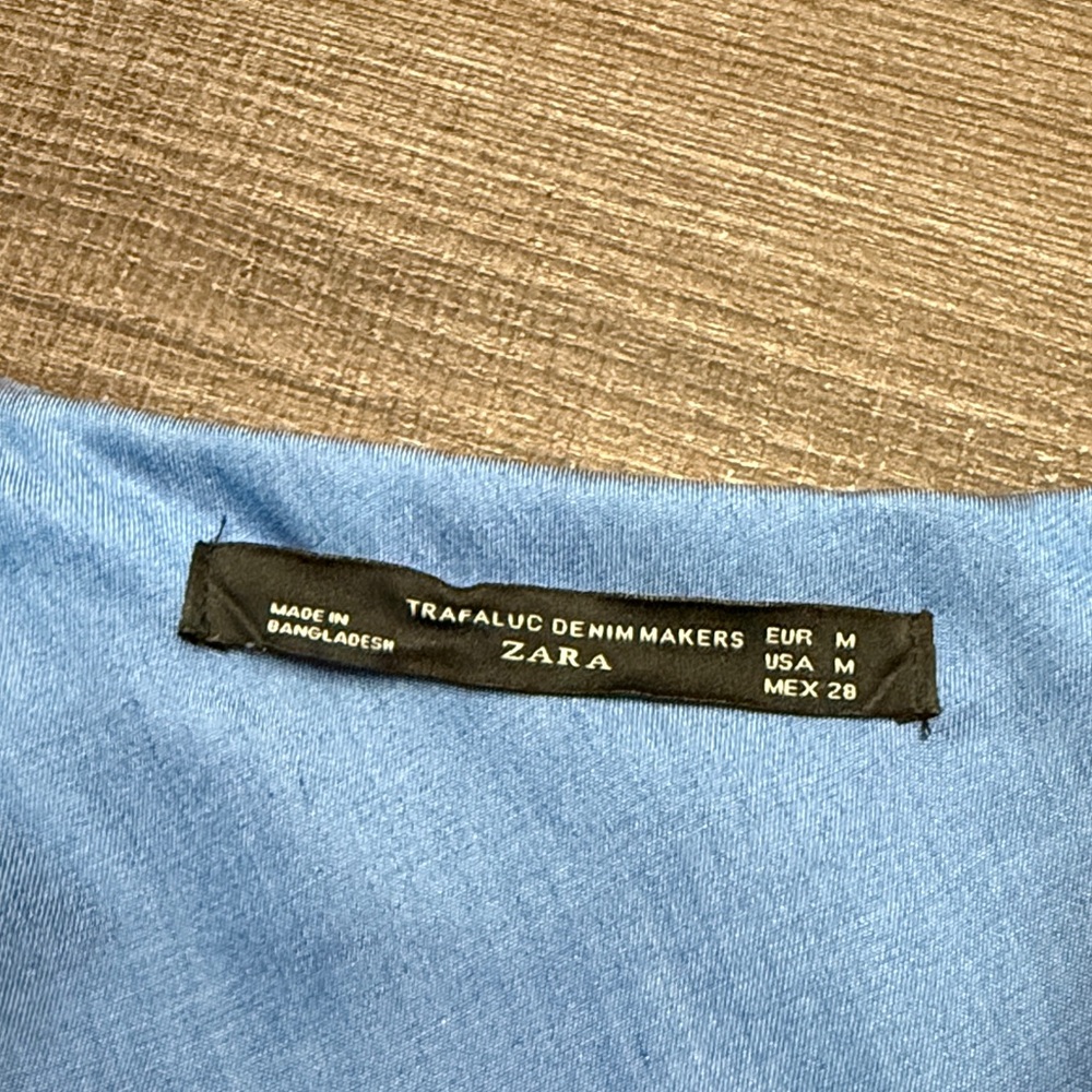 Zara Sky Blue Off-Shoulder Midi Dress - Picture 6 of 6